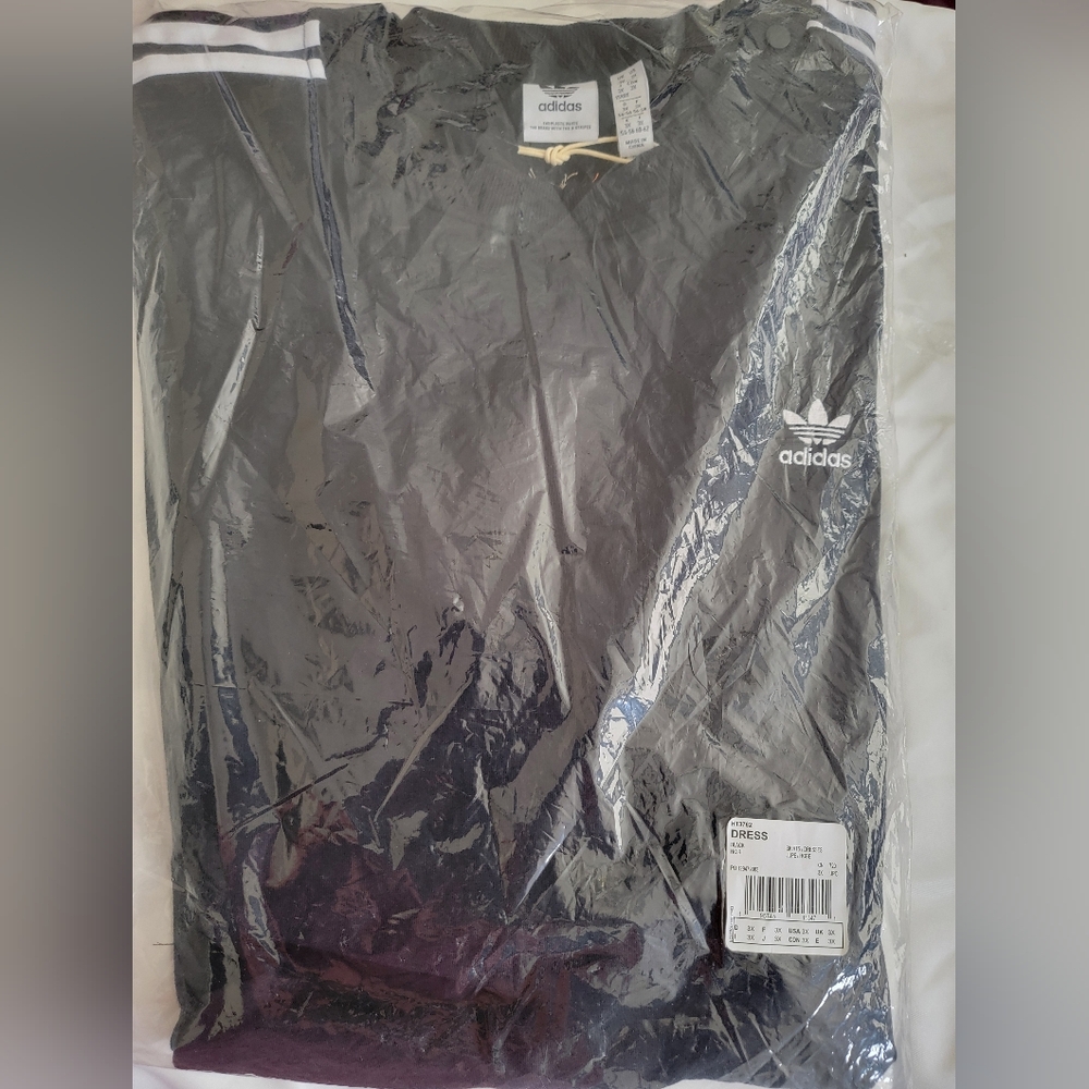 Adidas Black Maxi Dress with White Stripes 3X - Picture 5 of 9